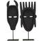 Black Polystone Handmade Carved Mask Sculpture Set